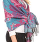 Sakkas Aurora Floral Rose Pashmina Scarf Shawl with Fringe Super Warm Soft Vegan