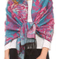 Sakkas Aurora Floral Rose Pashmina Scarf Shawl with Fringe Super Warm Soft Vegan