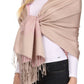 Sakkas Aubry dual colored ranunculus border soft Pashmina/ Shawl/ Wrap/ Stole