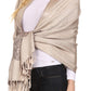 Sakkas Aubry dual colored ranunculus border soft Pashmina/ Shawl/ Wrap/ Stole