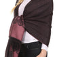 Sakkas Aubry dual colored ranunculus border soft Pashmina/ Shawl/ Wrap/ Stole