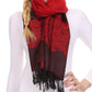 Sakkas Aubry dual colored ranunculus border soft Pashmina/ Shawl/ Wrap/ Stole