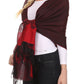 Sakkas Aubry dual colored ranunculus border soft Pashmina/ Shawl/ Wrap/ Stole