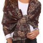 Sakkas Ontario double layer floral Pashmina/ Shawl/ Wrap/ Stole with fringe