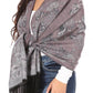 Sakkas Ontario double layer floral Pashmina/ Shawl/ Wrap/ Stole with fringe