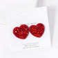 Crystal Stone Paved Heart Stud Earrings