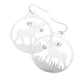 Stone Embellished Rudolph Accented Brass Dangle Earrings