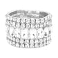Women's 5Pcs Rectangle Round Stone Stretch Multi Layered Bracelets