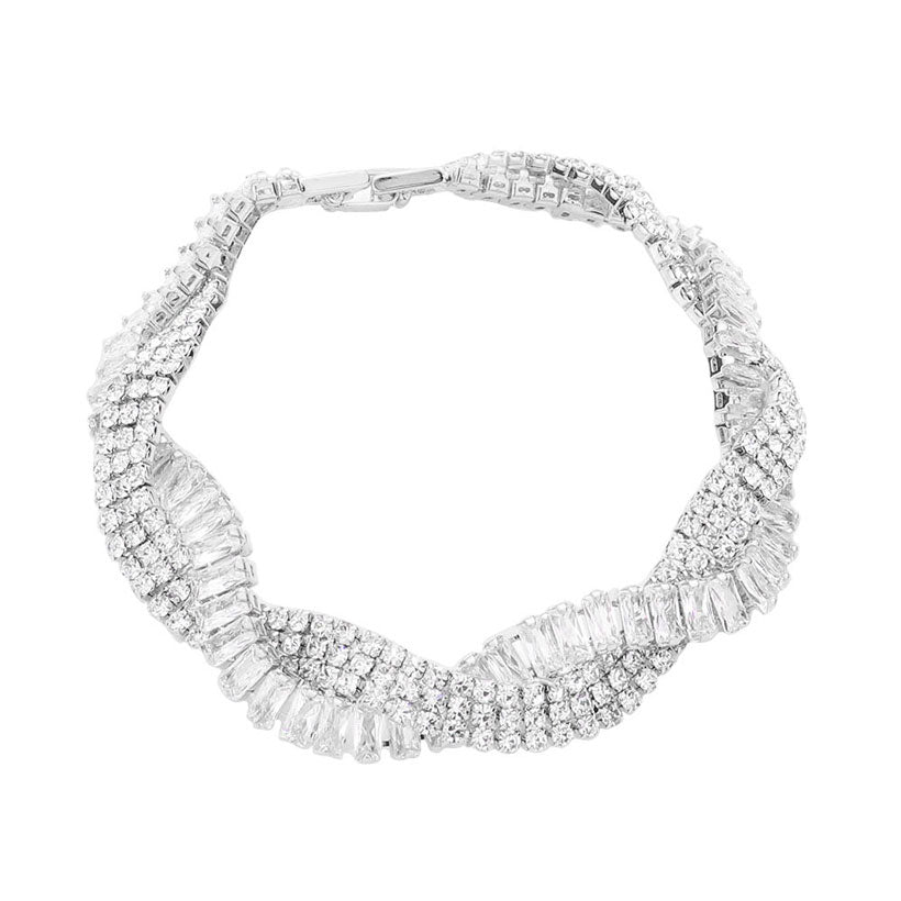 Braided CZ Evening Bracelet
