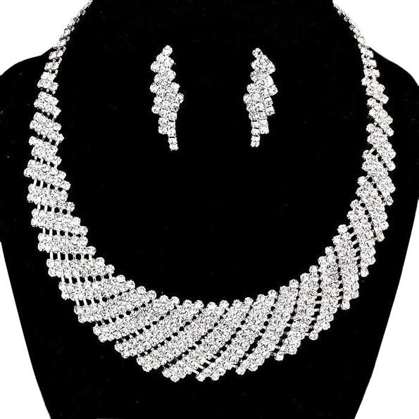 Crystal Rhinestone Round Collar Necklace