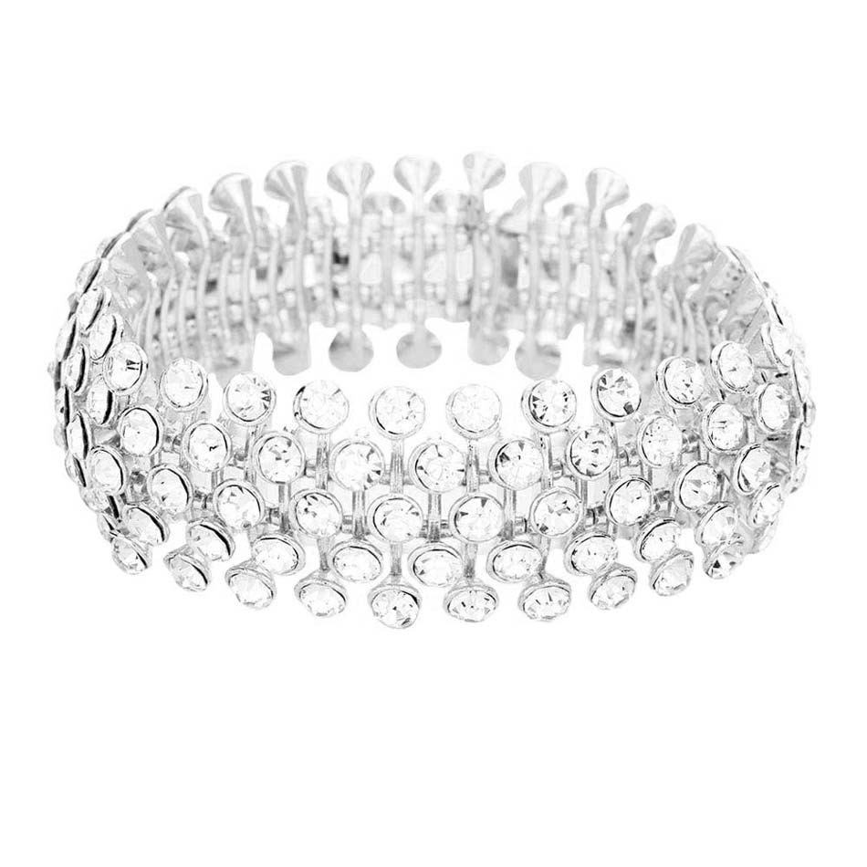 Crystal Round Bubble Stretch Evening Bracelet