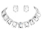 Emerald Cut Stone Link Evening Necklace Earring Set