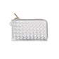 Faux Leather Basket Weave Flat Card Holder Wallet with Wristlet