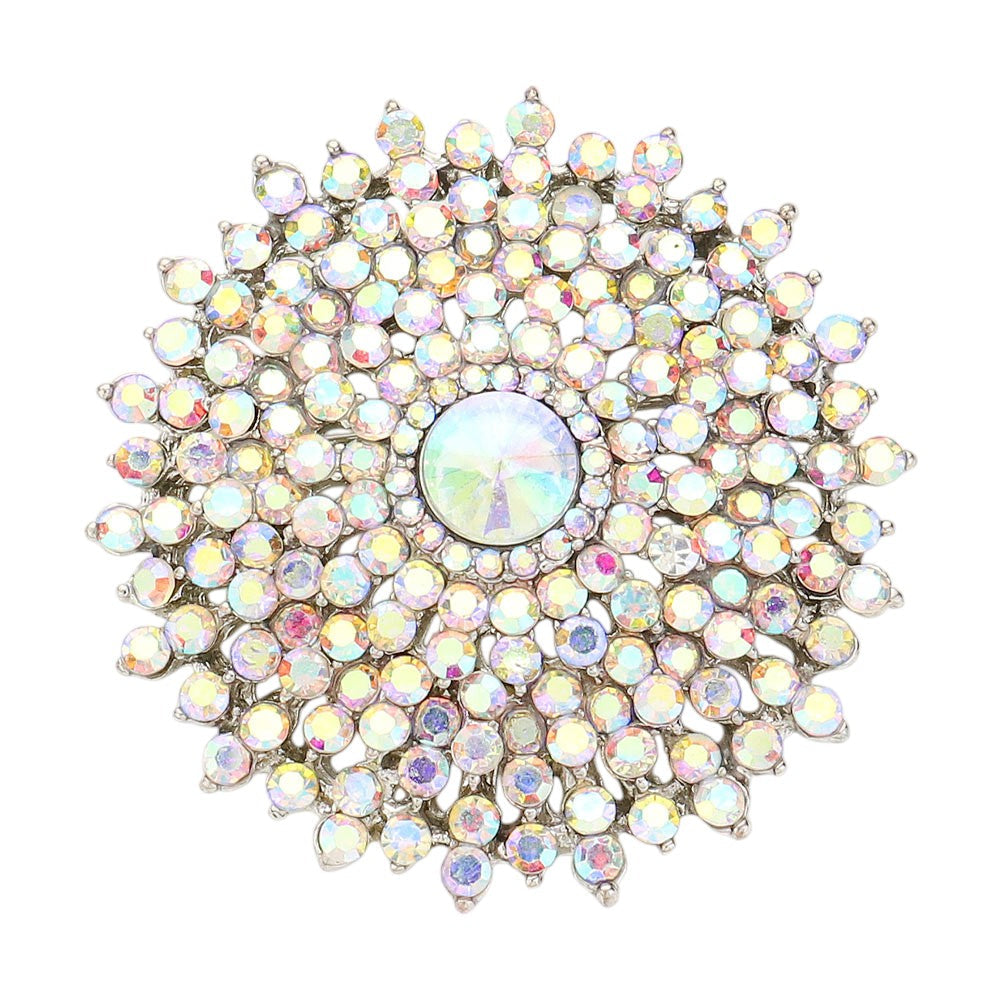 Glass Crystal Bubble Pin Brooch
