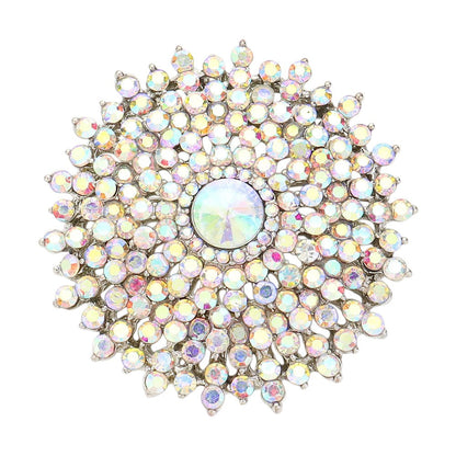 Glass Crystal Bubble Pin Brooch
