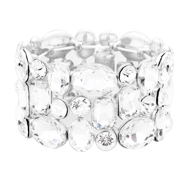 Glass Crystal Stretch Evening Bracelet
