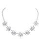 Glass Stone Embellished Flower Cluster Link Necklace