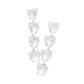 Heart Stone Link Dangle Evening Earrings