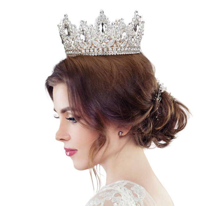 Marquise Accented Pageant Stone Crown Tiara