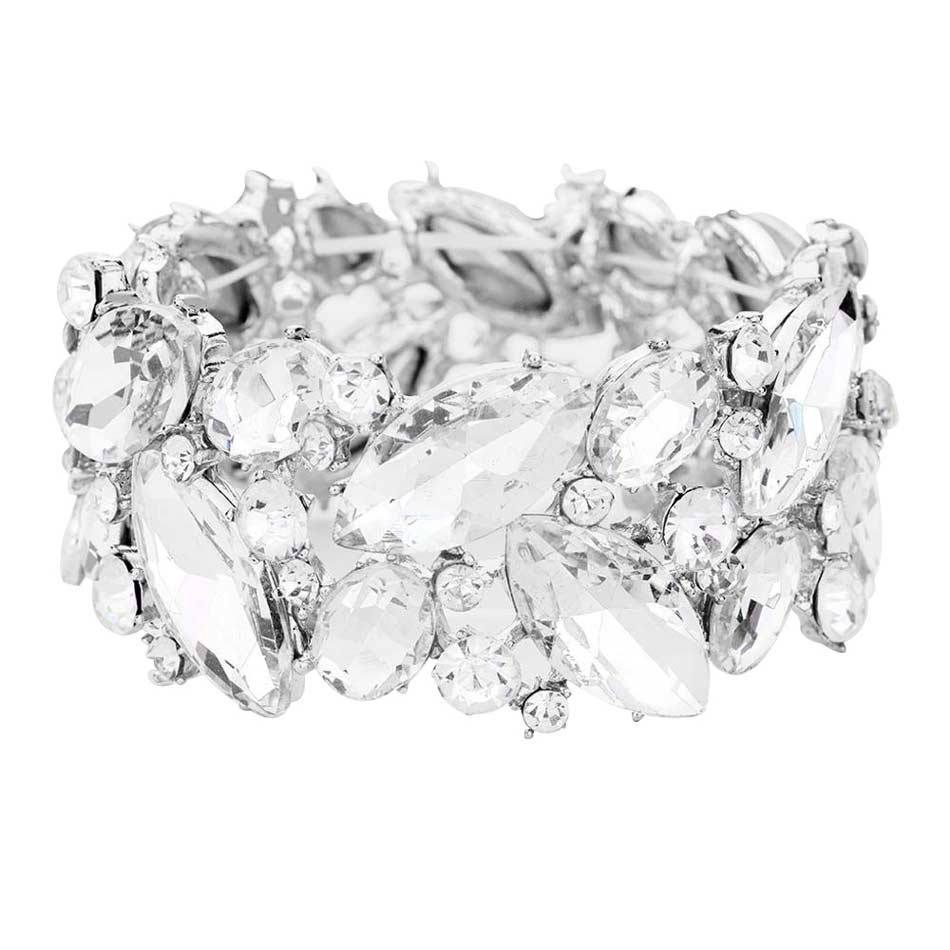 Marquise Crystal Stretch Evening Bracelet
