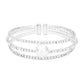 Pearl Accented Split Rhinestone Evening Cuff Bracelet