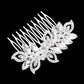 Pearl Marquise Stone Accented Leaf Hair Comb
