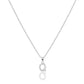 Q Stainless Steel CZ Stone Paved Monogram Pendant Necklace