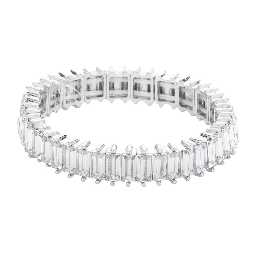 Rectangle Stone Stretch Evening Bracelet
