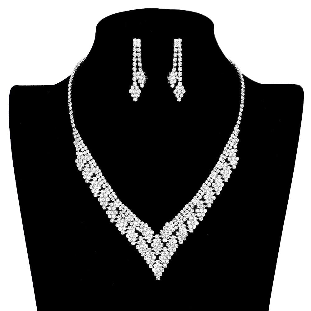 Rhinestone Pave V Shape Necklace