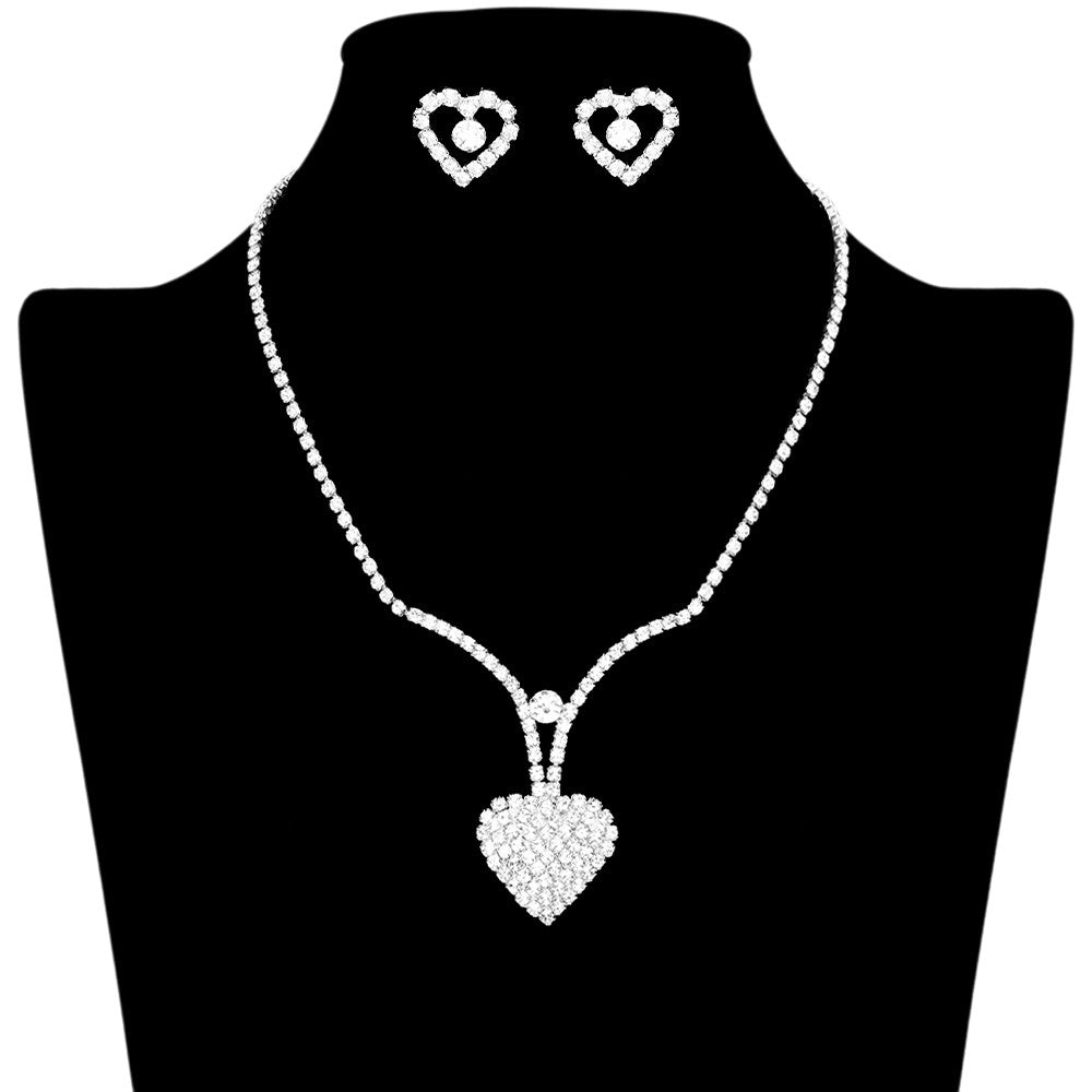 Rhinestone Paved Heart Necklace