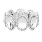 Rhinestone Trim Oval Crystal Stretch Evening Bracelet