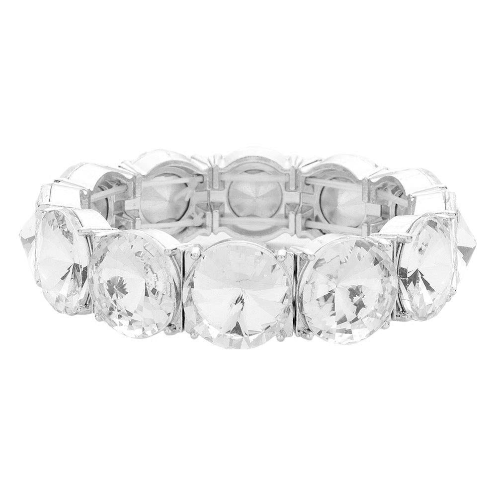 Round Stone Stretch Evening Bracelet