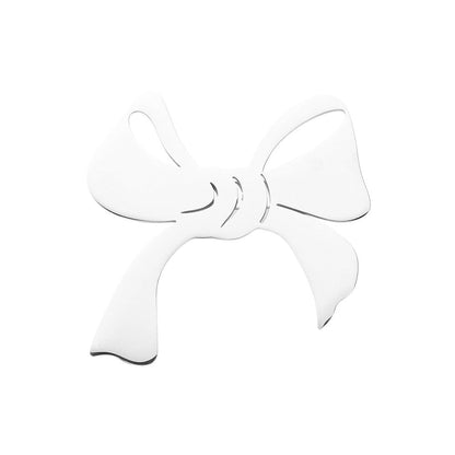 Stainless Steel Cutout Bow Pin Brooch