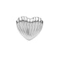 Stainless Steel Ribbed Heart Adjustable Ring