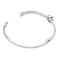 Stainless Steel Round CZ Stone Bezel Hinged Bangle Bracelet