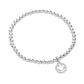 Stainless Steel Stone Paved Smile Emoji Charm Stretch Ball Bracelet