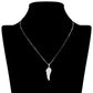 Stainless Steel Stone Paved Wing Pendant Necklace