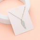 Stainless Steel Stone Paved Wing Pendant Necklace