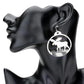 Stone Embellished Rudolph Accented Brass Dangle Earrings