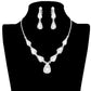 Teardrop Stone Accented Rhinestone Pave Necklace