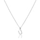 U Stainless Steel CZ Stone Paved Monogram Pendant Necklace