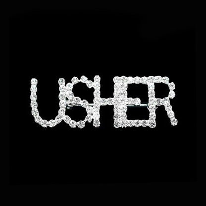 Usher Rhinestone Pin Brooch