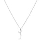 Y-Stainless Steel CZ Stone Paved Monogram Pendant Necklace