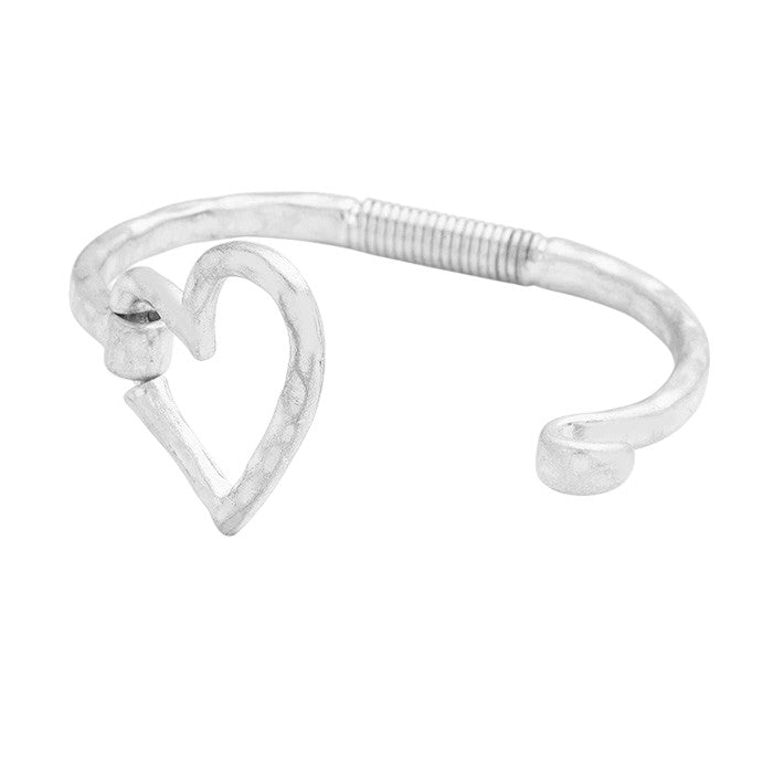 Open Metal Heart Hook Bracelet
