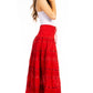 Sakkas Lace and Ribbon Peasant Boho Skirt