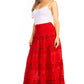 Sakkas Lace and Ribbon Peasant Boho Skirt