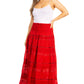 Sakkas Lace and Ribbon Peasant Boho Skirt