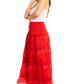 Sakkas Lace and Ribbon Peasant Boho Skirt