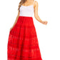 Sakkas Lace and Ribbon Peasant Boho Skirt