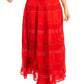 Sakkas Lace and Ribbon Peasant Boho Skirt